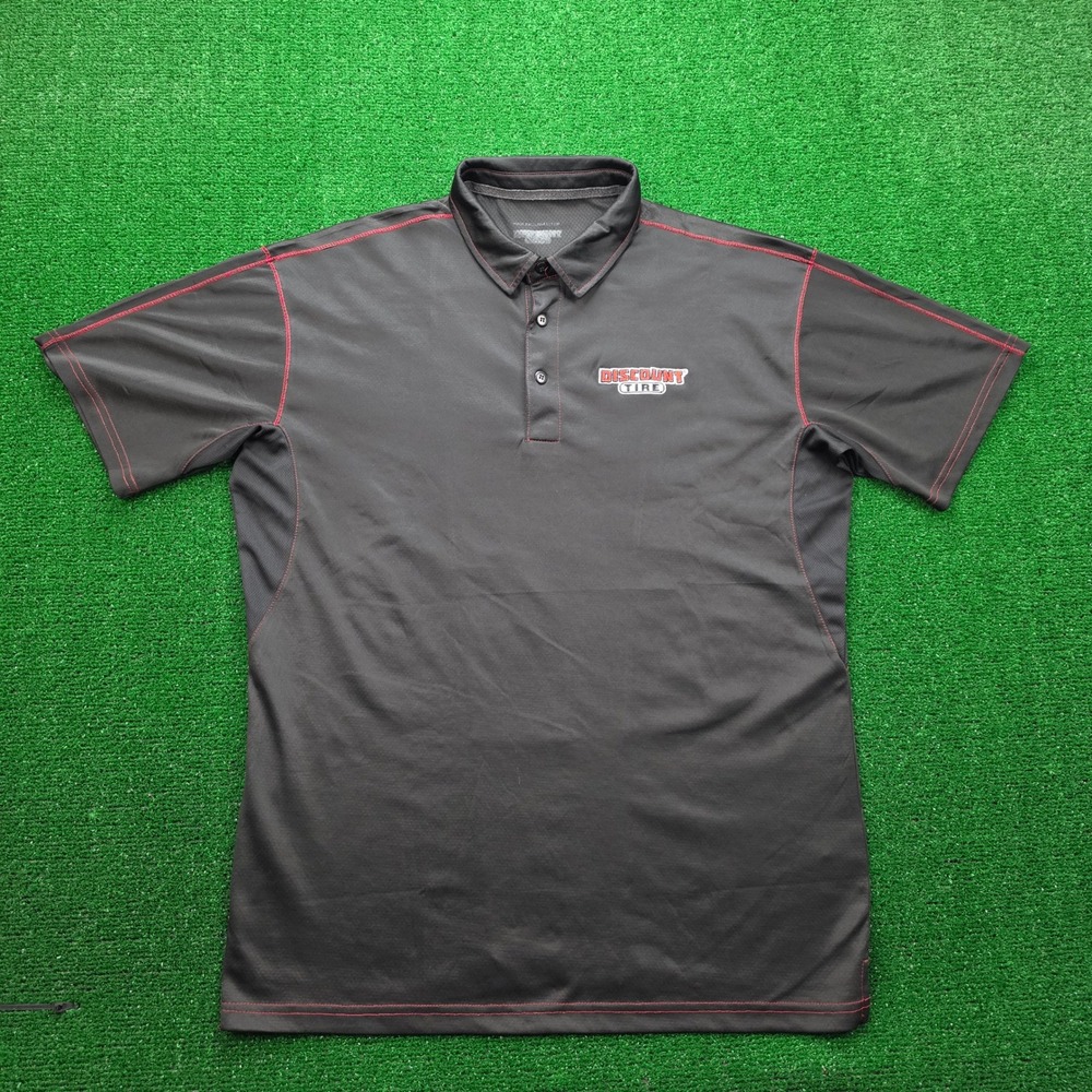 Discount Tire Employee Polo Shirt Mens Large Black Uniform Work Wear Logo